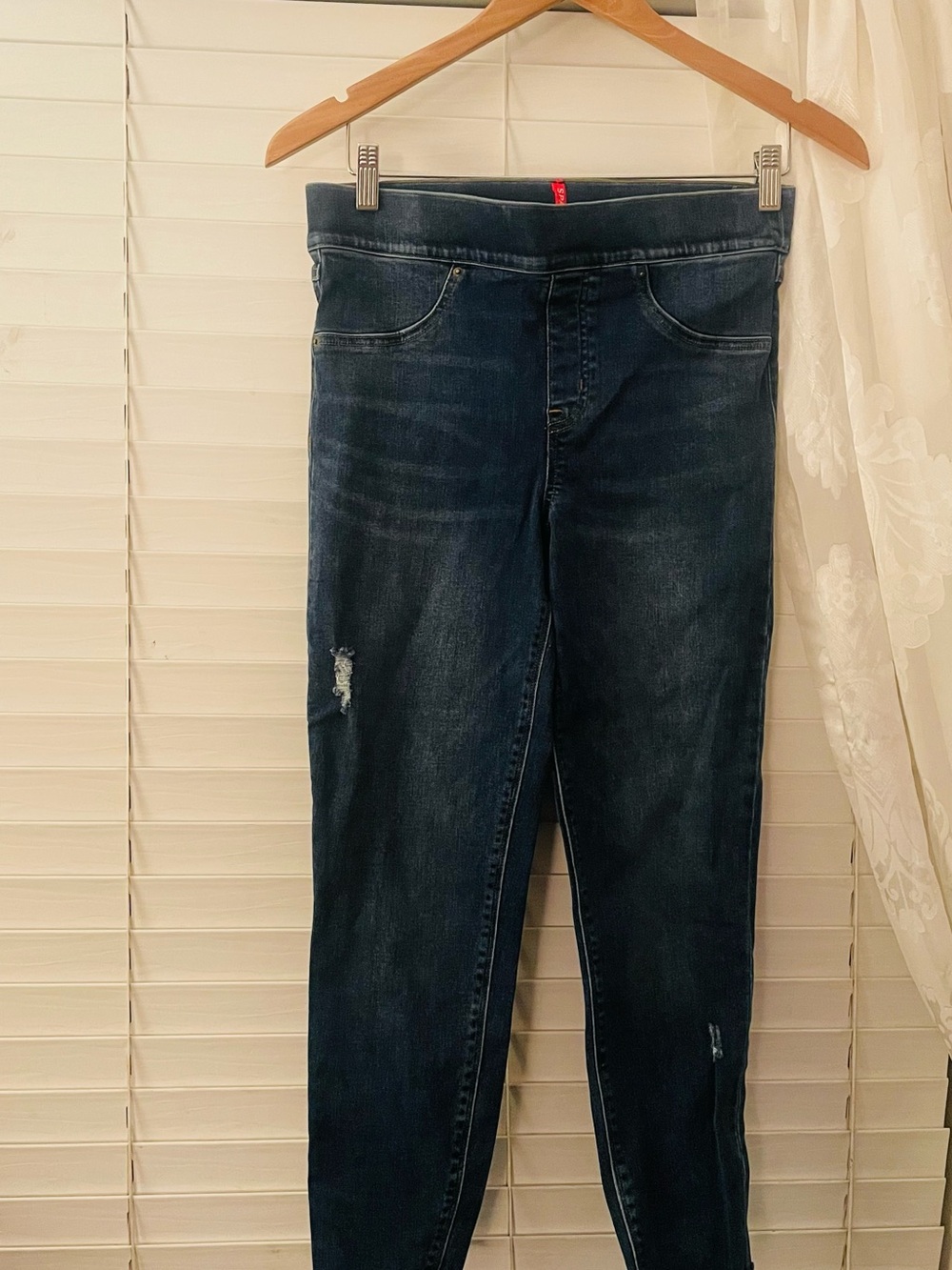 SPANX Dark Indigo High-Rise Skinny Jeans